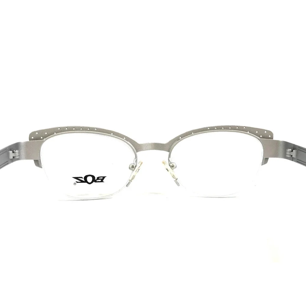 Boz Eyeglasses Frames ZADIG 0010 Black White Silver Cat Eye Patterned 49-19-135